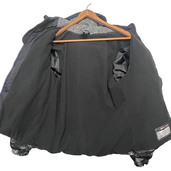 Zero xposur Boys XL Camo Heavy Puffer Jacket Fleece Hood Full Zip Black Gray - Picture 9 of 16